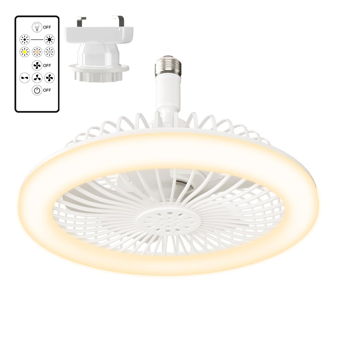 Amazon.co.jp : C-J-W シーリングファンライト 小型 led リモコン付き